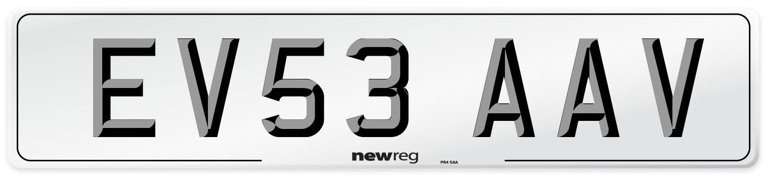 EV53 AAV Number Plate from New Reg